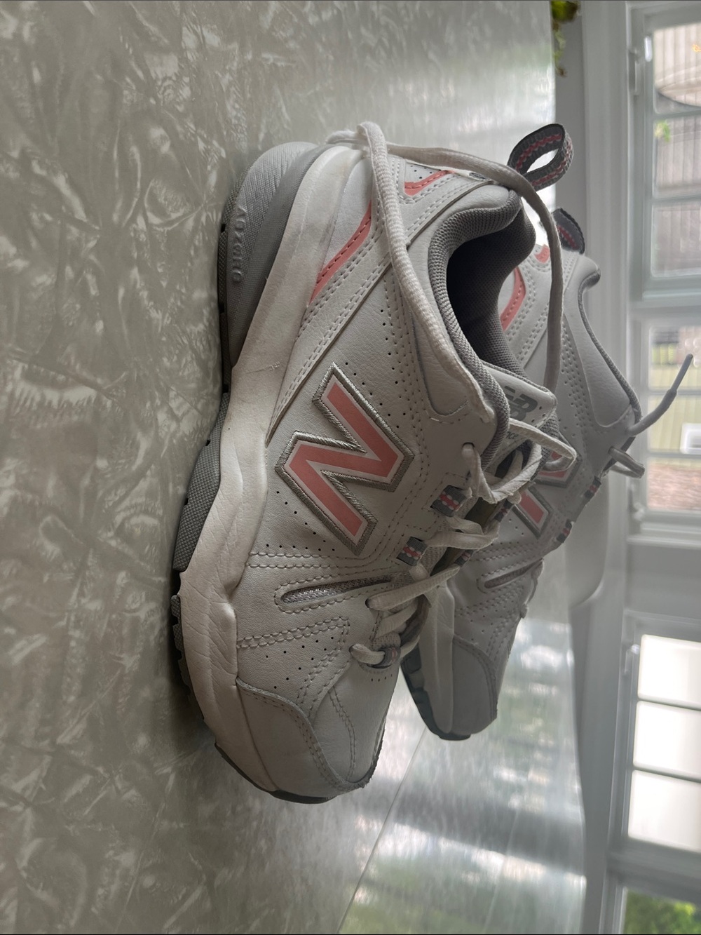 New Balance White and Pink Women's Athletic Sneakers